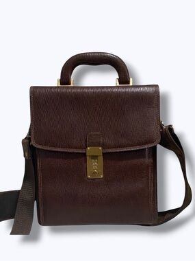 Vintage Bally Leather Lock Briefcase Crossbody Bag Circa Late 60s Early 70s